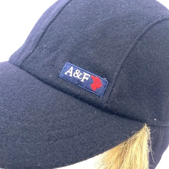 Vintage Abercrombie & Fitch Wool Navy Blue Trapper/Musher Hat